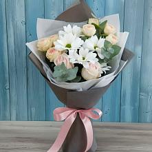 Букет цветов из:  Хризантемы и Розы #REPLACE_PRED# Смидовиче