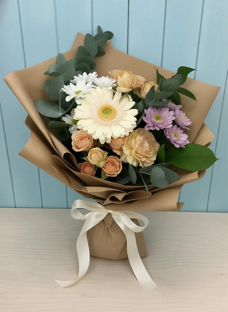 Букет цветов из: Герберы и Хризантемы в Смидовиче