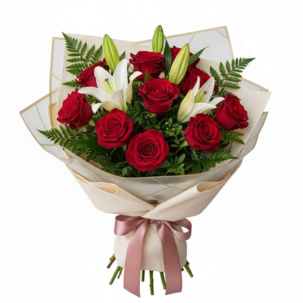 Букет цветов из: Лилии и Розы в Смидовиче