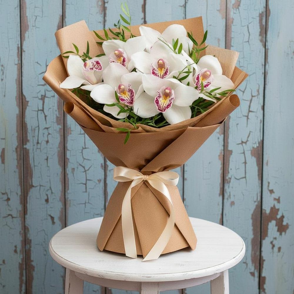 Букет цветов из: Орхидеи и Розы в Смидовиче