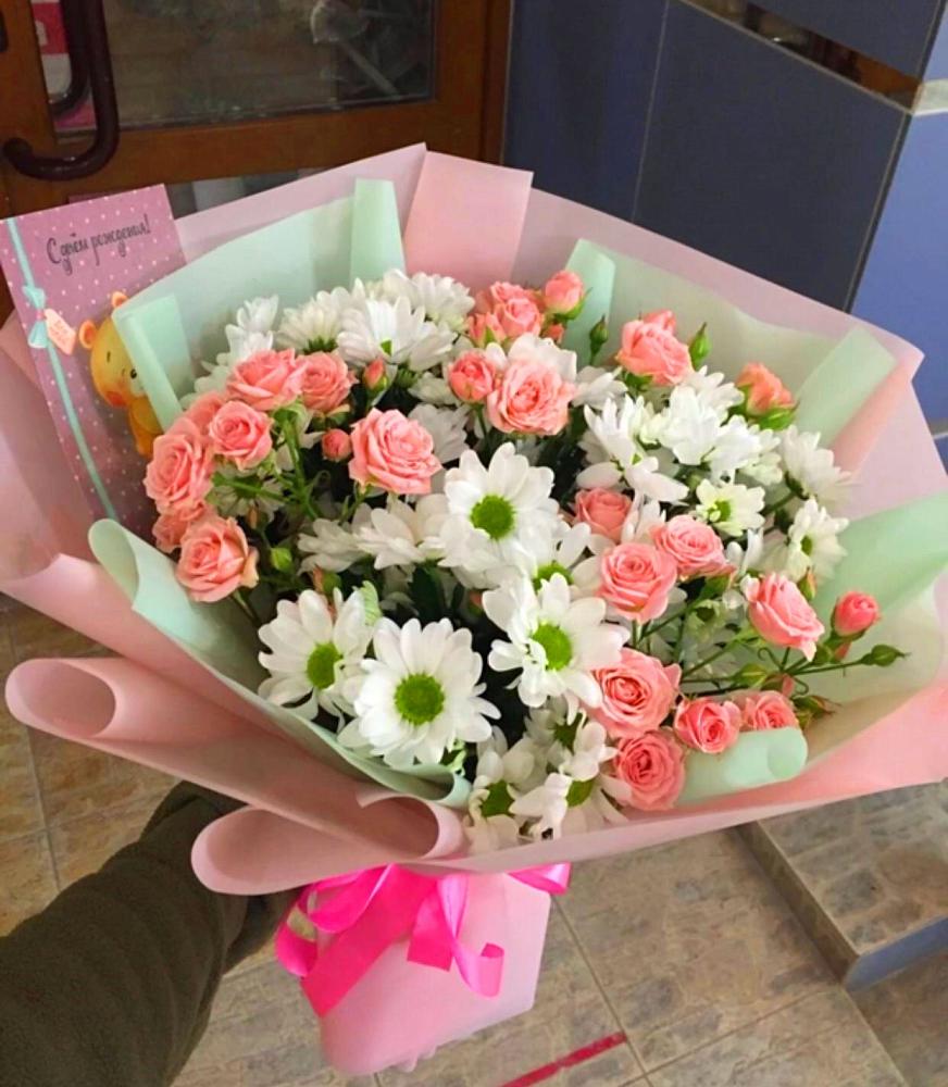 Букет цветов из: Розы и Хризантемы в Смидовиче