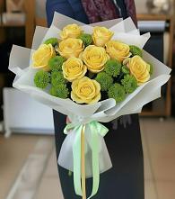 Букет цветов из:  Хризантемы и Розы в Смидовиче