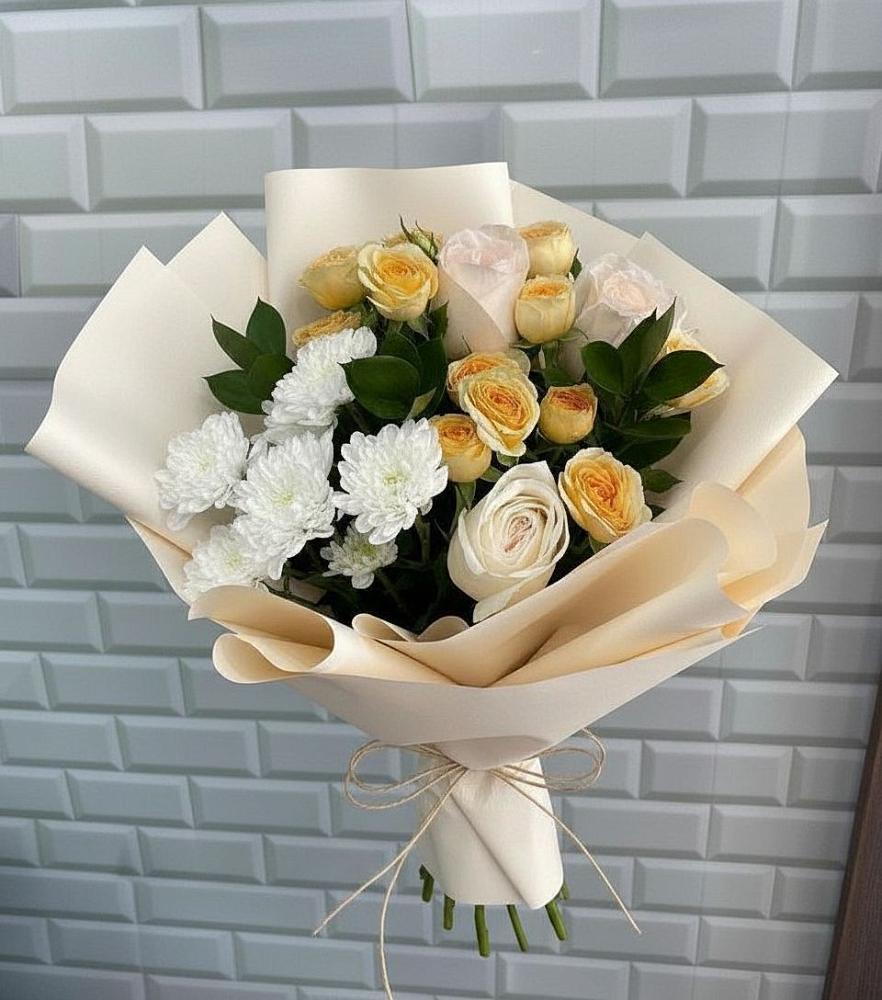 Букет цветов из: Розы и Хризантемы в Смидовиче