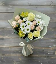 Букет цветов из:  Альстромерии, Розы и Хризантемы в Смидовиче