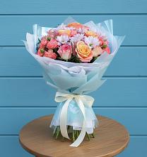 Букет цветов из:  Хризантемы и Розы в Смидовиче