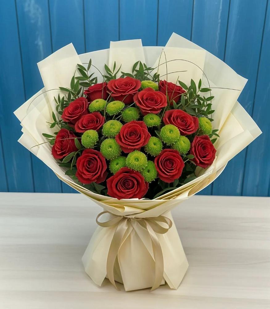 Букет цветов из: Розы и Хризантемы в Смидовиче